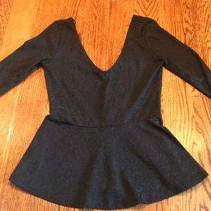 Adorable black peplum top!